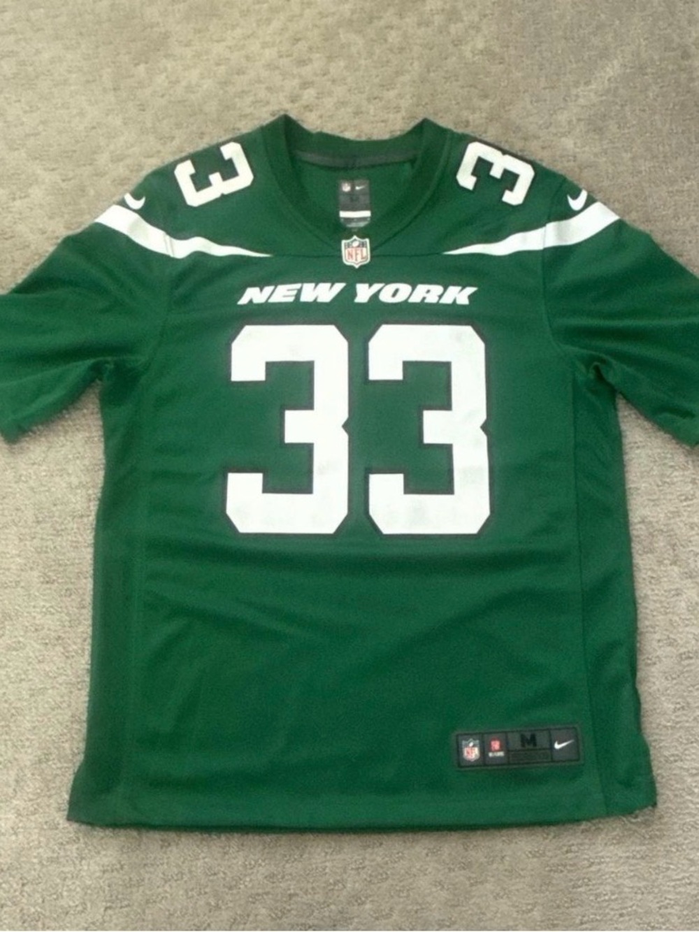 Nike Green New York #33 Men's Football Jersey
